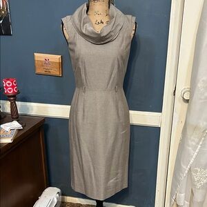 ANTONIO MELANI Gray Cowl Neck Midi Dress